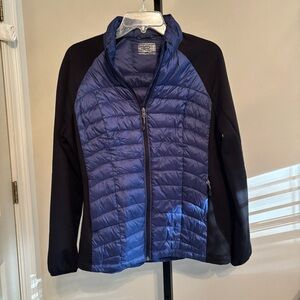 32 Degrees Puffer Jacket Blue and Black with Quilted Design